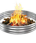 Big 6 Foot Metal Fire Pit Ring For Outdoor Pits Bonfire Ring 0.7 Millimeter Thick And 1 Foot High Heavy Duty Silver Steel