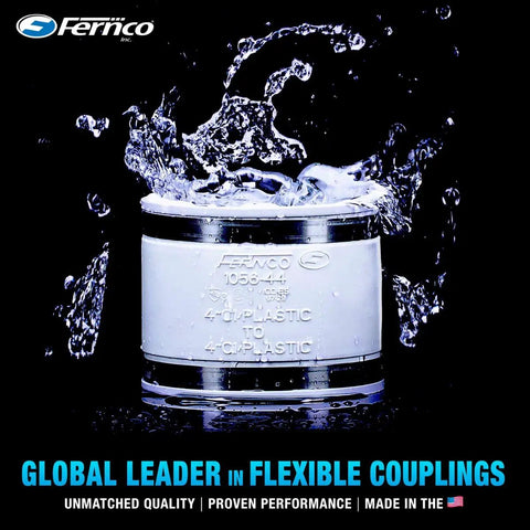 1 Inch Flexible PVC Pipe Coupling For Plastic And Copper Plumbing, White, Leak Proof Fit, splash of water, product highlighted