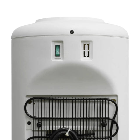 Back view of Top Loading Water Cooler Dispenser That Fits 3 And 5 Gallon Bottles, Freestanding Stainless Steel Reservoir