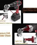 Two installation methods for Drill Nibbler Sheet Metal Cutter Attachment For Electric Drills, suitable for cordless and corded drills.