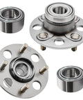 4 Piece Front And Rear Wheel Bearing Hub Assembly Kit For 2001 2005 Honda Civic Dx Gx Hx Lx 4 Lug Non Abs Includes Front And Rear Bearings And Hubs