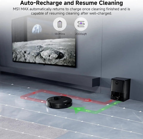 Beast Robot Vacuum And Mop Combo With 6000Pa Suction And 3.5L Self Emptying Dock, Lidar Navigation in living room