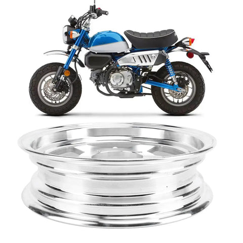 Trail Bike Wheel Rim Hub 2.50-10 Front Or Rear Aluminum Alloy Lightweight Hub for Monkey Z50 with bike in background