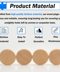 Wood Plugs Set, 150 Pcs Assortment In Four Sizes 3/16 Inch, 5/16 Inch, 3/8 Inch, 1/2 Inch, Schima Wood Plugs For Furniture
