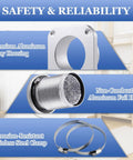 Dryer Vent Connector Kit With 5Ft Duct, 4 Clamps, And 4 Inch Airtight Quick Connect Coupling materials displayed.