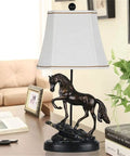 Beige Horse Themed Desk And Bedside Table Lamp For Bedroom And Learning Space A Personalized Night Light With Entrance Decor And Thanksgiving Style Cozy Home Accent For Any Room showcasing horse sculpture design.