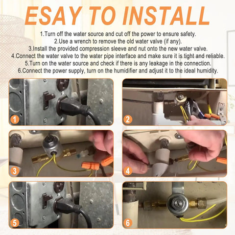 Steps for installing 4040 Humidifier Water Solenoid Valve Replacement on Aprilaire Whole House Humidifier Series 400-700