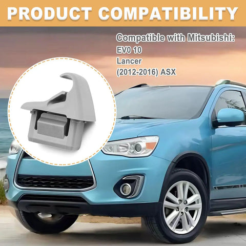 Image of Two Pack Sun Visor Clip Holder for Mitsubishi Outlander Lancer Evo X ASX 2012 2016 Replacement MR654343 MR654610 next to car