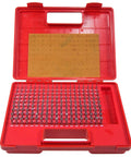 Steel Pin Gauge Set 190-Piece 0.061-0.250 In Range Minus Tolerance 0.0002 In in red plastic case open