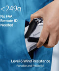 Lightweight Foldable GPS Drone With 4K EIS Camera Under 249g being placed in a pocket, showcasing portable and easy setup design.