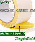 Heavy Duty Double Sided Rug Tape For Area Rugs And Hardwood Floors No Slip Residue Free 2 Inch By 10 Yards Thick Yellow Glue Carpet Tape