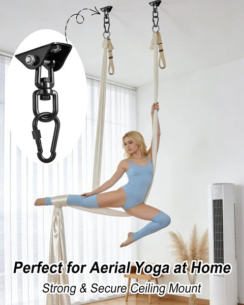 Beefy Heavy Duty Porch Swing Hanging Kit 2000lbs Stainless Steel Hardware With Easy Install Ceiling Hooks And Hammock Hooks, Complete Swing Set Accessories For Indoor Outdoor Patio Garage And Backyard