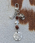 Saddle And Bridle Charm Clip Made From Premium Leather Strings With Clip Bless This Horse And Rider Keep Them Safe, charms