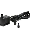 Water pump for Chill Four Tier Pelican And Driftwood Outdoor Cascading Water Fountain, includes cord and fittings for outdoor use.