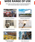 Wide range of use for Top Shelf Electric Hydraulic Single Mast Aluminum Alloy Aerial Lift For exhibition, billboard, and maintenance.