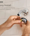 Installation of Eight Function Showerhead With High Pressure Massage Modes, Chrome Finish, Connecting to Shower Arm