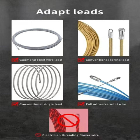 Wall Wiring Machine For Easy Cable Threading And Hidden Pipe Runs Automatic Wire Puller Tool showing various wire leads