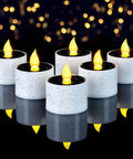 Solar Powered LED Tea Light Candles Pack Of 6 Waterproof Dusk To Dawn Auto On Reusable Outdoor Lights For Garden Lanterns