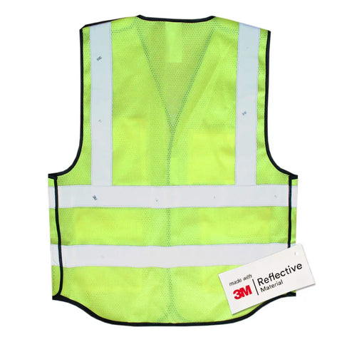 Back view of Heavy Duty Breakaway Mesh Hi Vis Safety Vest With 3M Reflective Strips showcasing breathable material and visibility features.