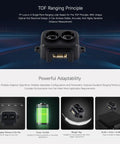 TF Luna Lidar Ranging Sensor For Raspberry Pi Pico And Microcontrollers 8 Meter TOF Laser Module With Adjustable Configs Plug And Play Ready Compact Mini Ranging Sensor For Precise Distance Measurement In Robotics And IoT Projects in front view highlighting dual lenses and compact design