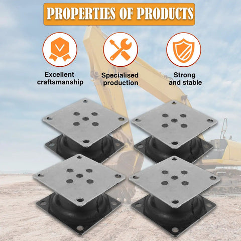 Heavy Duty Rubber Vibration Damping Mounts 180X100Mm Drop Right In Shock Isolators Built Tough For Stanley Hydraulics and Excavator Rigs