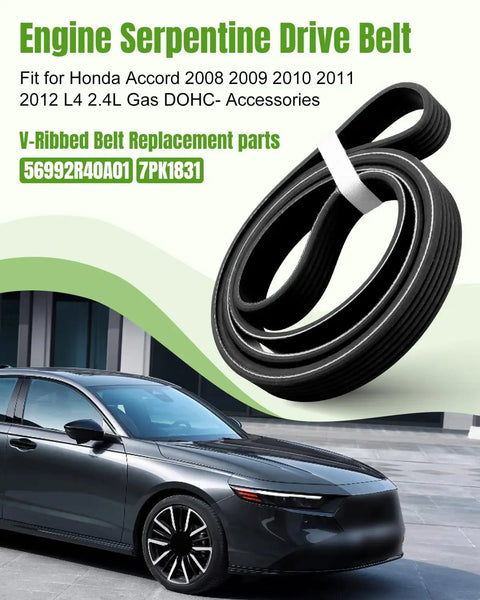 Top Pick 7PK1835 Engine Serpentine Drive Belt For Honda Accord 2008-2012 With 2.4L L4 Gas DOHC Motor on display.
