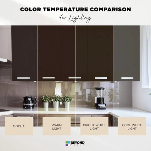 Color temperature comparison for lighting on cabinets with All In One Refinishing Paint For Furniture And Cabinets And More