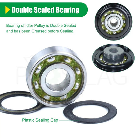 Double sealed bearing for Two Pack Idler Pulley Kit 4.25 Inch Drop In Replacement For Cub Cadet RZT 50 LTX 1040 LT1045 LTX 1050 Decks