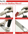 10 Piece Drill Polishing Kit With Buffing Wheels And Pads, demonstration of using buffing wheel for polishing metal surface