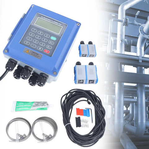 Heavy Duty Ultrasonic Liquid Flow Meter With TM-1 And TS-2 Transducers, DN20-700mm, IP67, accessories included