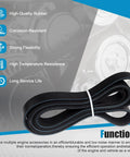 Premium EPDM Serpentine Drive Belt That Fits Toyota Sequoia Tundra Land Cruiser Lexus GX460 LX570 And More, black rubber ribbed design.
