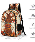Unisex Vintage Ethnic Floral Tree Pattern Backpack With Large Capacity, Durable Polyester Build, Breathable Easy To Clean Fabric, Smooth Zipper