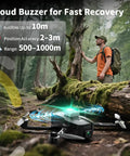 FAA Compliant Remote ID Module For Drones With Strobe Light And Buzzer, Waterproof GPS Tracker with hiker and forest background