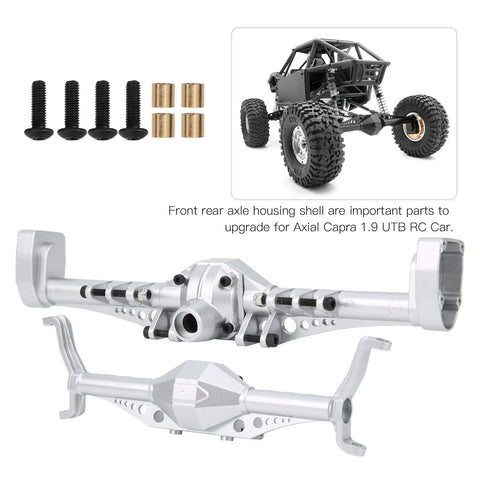 Beefy Metal Front And Rear Axle Housing Shell For 1/10 RC Crawler Upgrade Your Rig Compatible With Axial Capra 1.9 UTB shown with parts