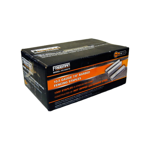 Box of Heavy-Duty 10.5-Gauge Glue Collated Fencing Staples Seven Eighths Inch Galvanized Steel 1,500 Count Built To Last.