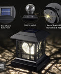 Go-To LED Post Cap Lights For Outdoor Wood Fence And Decks Fits 3.5 By 3.5 4 By 4 4.5 By 4.5 And 5 By 5 Posts with warm white light