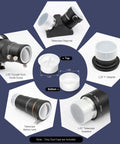 Collection of images showing Universal 1.25 Inch Telescope Dust Cap And Plug Kit For Eyepieces, Barlow Lenses, T Adapters, and more.