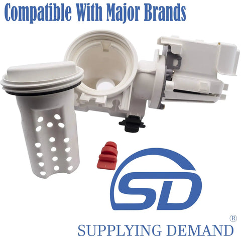Front Load Washer Drain Pump Filter Assembly Replacement 120V 60Hz 0.70W Model Specific Fitment For Select Units Not Universal