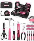 Pink 40 Piece Girly Tool Set For Women With Durable Chrome Vanadium Hand Tools In A Sturdy Plastic Toolbox Perfect For Home Repairs Garage Projects Dorm Room DIY And Everyday Fixes