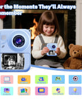 Kid Friendly Instant Print Camera With 1080P Video Includes 3 Print Rolls Inkless Thermal Paper For Safe Printing BPA Free Build One-Touch Snap And Print; blue kids camera printing photo
