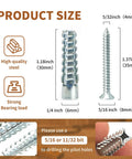 Product size image of Heavy Duty Hollow Wall Anchors With Screws for Stripped Hole Fixes and Wobbly Hinge Fixes features 1.18 inch and 1.37 inch specifications.