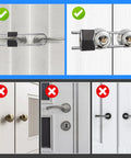 Beefy U Shaped Portable French Door Lock For Double Doors With Handles And Knobs All Metal Security Lock Fits One And A Half Inch Gap