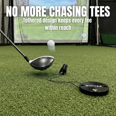 Reusable Plastic Golf Simulator Tees With Tether Base For Indoor Mats Keeps Tees Locked To The Mat During Drives Ideal Tee Holder