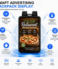 Hella Bright 21 5 Inch Lcd Backpack Mobile Ads Watertight Walkaround Digital Outdoor Campaign Marketing Flex Gear Rainproof with pizza ad