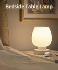 Set Of 2 Small Modern Touch Control Table Lamps For Bedroom And Living Room, 3 Way Dimmable Bedside Desk Lamps With White Opal Glass Shade, 2700K LED Bulbs, Simple Design, Cozy Nightstand Accent Lighting on a nightstand next to bed, warm glow