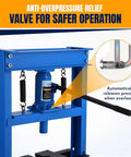 12 Ton H Frame Hydraulic Shop Press for Garage and Workshop, Heavy Duty Steel Frame, Adjustable Pressure, Blue