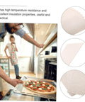 Ten Piece Microwave Crisper Sheets Made From Mica Foil For Heat Resistant Insulation Microwave Oven Accessory Pack shown with pizza.