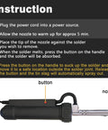 Automatic Desoldering Pump Solder Sucker With Strong Vacuum For One Handed Use Black Desoldering Tool and instructions