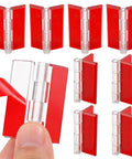 8 Pack Clear Acrylic Self Adhesive Hinges 45x35mm For Aquarium Lids Display Cases DIY Boxes And Furniture Invisible Hinges