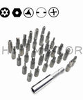 Drop Dead Tough Tamper Proof Security Bit Set Loaded With Rock Solid Phillips Torx And Hex Magnetic Drivers For Power Drills And Impact Guns 33 Piece Chrome Vanadium Steel Kit with various bit types.